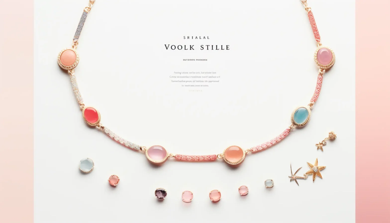 a necklace with different colored stones on it